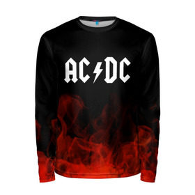 Мужской лонгслив 3D с принтом AC/DC в городе Новоалтайск, 100% полиэстер | длинные рукава, круглый вырез горловины, полуприлегающий силуэт | ac dc | logo | metal | music | rock | лого | логотип | метал | музыка | рок