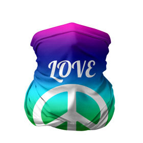 Бандана-труба 3D с принтом Love and Peace в городе Новоалтайск, 100% полиэстер, ткань с особыми свойствами — Activecool | плотность 150‒180 г/м2; хорошо тянется, но сохраняет форму | любовь и мир | мир | хиппи