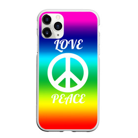 Чехол для iPhone 11 Pro Max матовый с принтом Love and Peace в городе Новоалтайск, Силикон |  | Тематика изображения на принте: любовь и мир | мир | хиппи