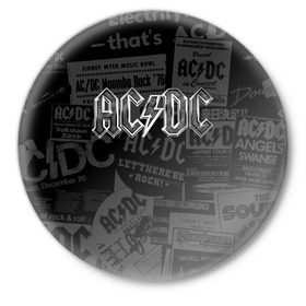 Значок с принтом AC/DC в городе Новоалтайск,  металл | круглая форма, металлическая застежка в виде булавки | ас | ац | диси | дс | дц | исидиси | эйси