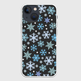 Чехол для iPhone 13 mini с принтом Snow в городе Новоалтайск,  |  | Тематика изображения на принте: deer | ho | merry christmas | new year | santa | xmas | дед мороз | зима | клаус | новый год | ночь | олени | праздник | рождество | санта | снег