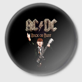 Значок с принтом AC/DC в городе Новоалтайск,  металл | круглая форма, металлическая застежка в виде булавки | ас | ац | диси | дс | дц | исидиси | эйси