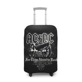 Чехол для чемодана 3D с принтом AC/DC в городе Новоалтайск, 86% полиэфир, 14% спандекс | двустороннее нанесение принта, прорези для ручек и колес | ас | ац | диси | дс | дц | исидиси | эйси