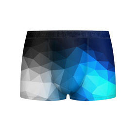 Мужские трусы 3D с принтом Gray&Blue collection abstract в городе Новоалтайск, 50% хлопок, 50% полиэстер | классическая посадка, на поясе мягкая тканевая резинка | abstraction | geometry | polygon | абстракция | геометрия | грань | краски | кубик | кубики | линии | мозаика | полигон | разноцветные | ребро | текстура | тени | узор