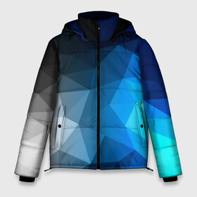 Мужская зимняя куртка 3D с принтом Gray&Blue collection abstract в городе Новоалтайск, верх — 100% полиэстер; подкладка — 100% полиэстер; утеплитель — 100% полиэстер | длина ниже бедра, свободный силуэт Оверсайз. Есть воротник-стойка, отстегивающийся капюшон и ветрозащитная планка. 

Боковые карманы с листочкой на кнопках и внутренний карман на молнии. | Тематика изображения на принте: abstraction | geometry | polygon | абстракция | геометрия | грань | краски | кубик | кубики | линии | мозаика | полигон | разноцветные | ребро | текстура | тени | узор