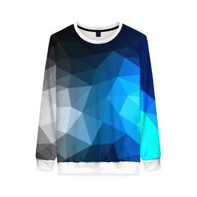 Женский свитшот 3D с принтом Gray&Blue collection abstract в городе Новоалтайск, 100% полиэстер с мягким внутренним слоем | круглый вырез горловины, мягкая резинка на манжетах и поясе, свободная посадка по фигуре | abstraction | geometry | polygon | абстракция | геометрия | грань | краски | кубик | кубики | линии | мозаика | полигон | разноцветные | ребро | текстура | тени | узор