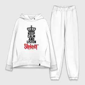 Женский костюм хлопок Oversize с принтом Keep calm and listen Slipknot в городе Новоалтайск,  |  | slipknot | альтернативный | грув | кори тейлор | крис фен | метал | музыка | ню | рок | слайпкнот | слипкнот | слипнот
