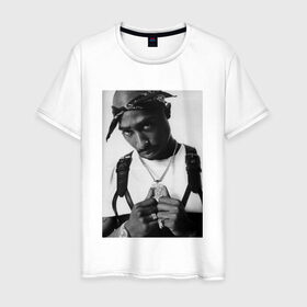 Мужская футболка хлопок с принтом 2pac в городе Новоалтайск, 100% хлопок | прямой крой, круглый вырез горловины, длина до линии бедер, слегка спущенное плечо. | Тематика изображения на принте: 2pac | hip hop тупак | rap