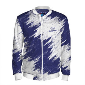 Мужской бомбер 3D с принтом Subaru в городе Новоалтайск, 100% полиэстер | застегивается на молнию, по бокам два кармана без застежек, по низу бомбера и на воротнике - эластичная резинка | car | race | subaru | авто | гонки | краска | марка | машина | субару