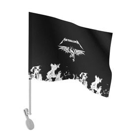 Флаг для автомобиля с принтом Metallica в городе Новоалтайск, 100% полиэстер | Размер: 30*21 см | metallica | группа | джеймс хэтфилд | кирк хэмметт | ларс ульрих | метал | металика | металлика | миталика | музыка | роберт трухильо | рок | трэш | трэшметал | хард | хардрок | хеви | хевиметал