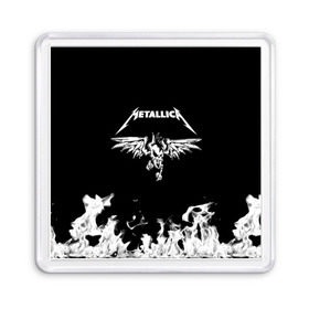 Магнит 55*55 с принтом Metallica в городе Новоалтайск, Пластик | Размер: 65*65 мм; Размер печати: 55*55 мм | metallica | группа | джеймс хэтфилд | кирк хэмметт | ларс ульрих | метал | металика | металлика | миталика | музыка | роберт трухильо | рок | трэш | трэшметал | хард | хардрок | хеви | хевиметал