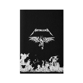 Обложка для паспорта матовая кожа с принтом Metallica в городе Новоалтайск, натуральная матовая кожа | размер 19,3 х 13,7 см; прозрачные пластиковые крепления | Тематика изображения на принте: metallica | группа | джеймс хэтфилд | кирк хэмметт | ларс ульрих | метал | металика | металлика | миталика | музыка | роберт трухильо | рок | трэш | трэшметал | хард | хардрок | хеви | хевиметал