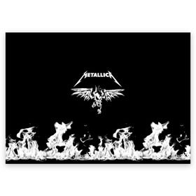 Поздравительная открытка с принтом Metallica в городе Новоалтайск, 100% бумага | плотность бумаги 280 г/м2, матовая, на обратной стороне линовка и место для марки
 | Тематика изображения на принте: metallica | группа | джеймс хэтфилд | кирк хэмметт | ларс ульрих | метал | металика | металлика | миталика | музыка | роберт трухильо | рок | трэш | трэшметал | хард | хардрок | хеви | хевиметал