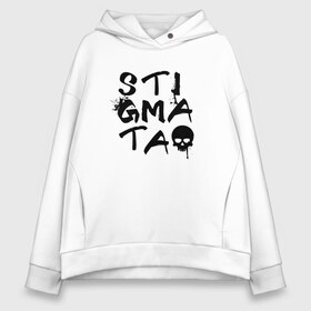 Женское худи Oversize хлопок с принтом Stigmata в городе Новоалтайск, френч-терри — 70% хлопок, 30% полиэстер. Мягкий теплый начес внутри —100% хлопок | боковые карманы, эластичные манжеты и нижняя кромка, капюшон на магнитной кнопке | stigmata | стигмата