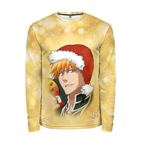 Мужской лонгслив 3D с принтом Happy New Bleach! в городе Новоалтайск, 100% полиэстер | длинные рукава, круглый вырез горловины, полуприлегающий силуэт | bleach | блич | ичиго | куросаки ичиго