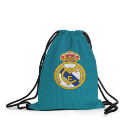 Рюкзак-мешок 3D с принтом Real Madrid 2018 Original в городе Новоалтайск, 100% полиэстер | плотность ткани — 200 г/м2, размер — 35 х 45 см; лямки — толстые шнурки, застежка на шнуровке, без карманов и подкладки | Тематика изображения на принте: emirates | fc | real madrid | геометрия | реал мадрид | футбольный клуб | эмблема