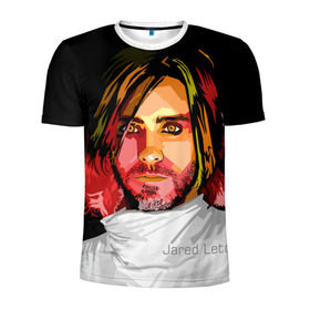 Мужская футболка 3D спортивная с принтом Jared Leto в городе Новоалтайск, 100% полиэстер с улучшенными характеристиками | приталенный силуэт, круглая горловина, широкие плечи, сужается к линии бедра | джаред лето