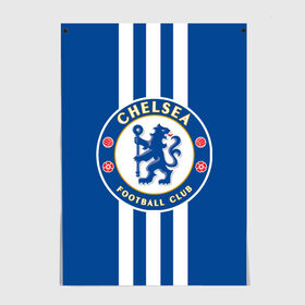 Постер с принтом Chelsea 2018 White Line в городе Новоалтайск, 100% бумага
 | бумага, плотность 150 мг. Матовая, но за счет высокого коэффициента гладкости имеет небольшой блеск и дает на свету блики, но в отличии от глянцевой бумаги не покрыта лаком | chelsea | спорт | спортивные | футбол | футбольный клуб | челси