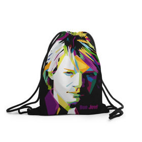 Рюкзак-мешок 3D с принтом Jon Bon Jovi в городе Новоалтайск, 100% полиэстер | плотность ткани — 200 г/м2, размер — 35 х 45 см; лямки — толстые шнурки, застежка на шнуровке, без карманов и подкладки | bon jovi | jon bon jovi | актер | американская | американский | вокалист | гитарист | джон фрэнсис бонджови | искусство | лидер | лунный свет и валентино | маленький город | младший | молодые стрелки 2
