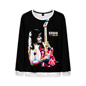 Мужской свитшот 3D с принтом Eddie Van Halen в городе Новоалтайск, 100% полиэстер с мягким внутренним слоем | круглый вырез горловины, мягкая резинка на манжетах и поясе, свободная посадка по фигуре | american | composer | eddie van halen | guitari | peavey | singer | van halen | warner bros | американский | баритон | виртуоз | гитарист | голландия | искусство | композитор | королевство нидерландов | певец | поп арт | хард рок