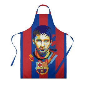 Фартук 3D с принтом Lionel Messi в городе Новоалтайск, 100% полиэстер | общий размер — 65 х 85 см, ширина нагрудника — 26 см, горловина — 53 см, длина завязок — 54 см, общий обхват в поясе — 173 см. Принт на завязках и на горловине наносится с двух сторон, на основной части фартука — только с внешней стороны | barcelona | lionel | messi | барселона | лионель | месси | поп арт