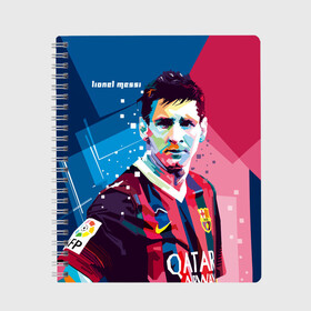 Тетрадь с принтом Lionel Messi в городе Новоалтайск, 100% бумага | 48 листов, плотность листов — 60 г/м2, плотность картонной обложки — 250 г/м2. Листы скреплены сбоку удобной пружинной спиралью. Уголки страниц и обложки скругленные. Цвет линий — светло-серый
 | barcelona | lionel | messi | барселона | лионель | месси | поп арт