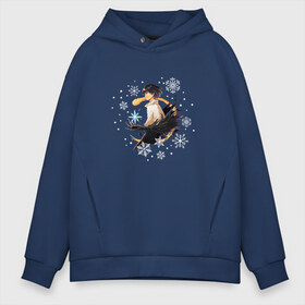 Мужское худи Oversize хлопок с принтом Snow Howl в городе Новоалтайск, френч-терри — 70% хлопок, 30% полиэстер. Мягкий теплый начес внутри —100% хлопок | боковые карманы, эластичные манжеты и нижняя кромка, капюшон на магнитной кнопке | howl | howls moving castle | хаул | ходячий замок | ходячий замок хаула
