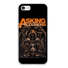 Чехол для iPhone 5/5S матовый с принтом Asking Alexandria в городе Новоалтайск, Силикон | Область печати: задняя сторона чехла, без боковых панелей | askalexandria | askingalexandria | hardcore | metal | metalcore | александрия | альтернатива | аск | аскинг | метал | скелет | хэви | череп