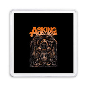 Магнит 55*55 с принтом Asking Alexandria в городе Новоалтайск, Пластик | Размер: 65*65 мм; Размер печати: 55*55 мм | askalexandria | askingalexandria | hardcore | metal | metalcore | александрия | альтернатива | аск | аскинг | метал | скелет | хэви | череп