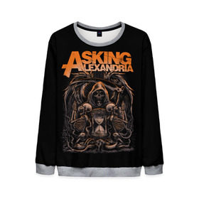 Мужской свитшот 3D с принтом Asking Alexandria в городе Новоалтайск, 100% полиэстер с мягким внутренним слоем | круглый вырез горловины, мягкая резинка на манжетах и поясе, свободная посадка по фигуре | askalexandria | askingalexandria | hardcore | metal | metalcore | александрия | альтернатива | аск | аскинг | метал | скелет | хэви | череп