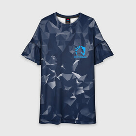 Детское платье 3D с принтом TEAM LIQUID | ТИМ ЛИКВИД в городе Новоалтайск, 100% полиэстер | прямой силуэт, чуть расширенный к низу. Круглая горловина, на рукавах — воланы | dota | dota 2 | rpg | support | team | team liquid | дизайн | дота | игры | известные | киберспорт | логотип | спорт | униформа | эмблема