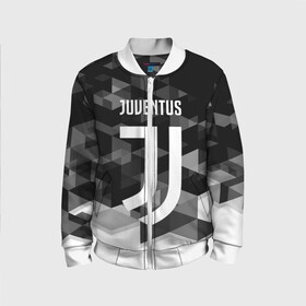 Детский бомбер 3D с принтом JUVENTUS / ЮВЕНТУС GEOMETRY SPORT в городе Новоалтайск, 100% полиэстер | застегивается на молнию, по бокам два кармана без застежек, мягкие манжеты, по низу бомбера и на воротнике — эластичная резинка | juventus | спорт | спортивные | футбол | футбольный клуб | ювентус