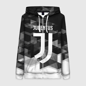 Женская толстовка 3D на молнии с принтом JUVENTUS / ЮВЕНТУС GEOMETRY SPORT в городе Новоалтайск, 100% полиэстер | длина до линии бедра, манжеты и пояс оформлены мягкой тканевой резинкой, двухслойный капюшон со шнурком для регулировки, спереди молния, по бокам два кармана | juventus | спорт | спортивные | футбол | футбольный клуб | ювентус