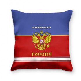 Подушка 3D с принтом Хоккеист Павел в городе Новоалтайск, наволочка – 100% полиэстер, наполнитель – холлофайбер (легкий наполнитель, не вызывает аллергию). | состоит из подушки и наволочки. Наволочка на молнии, легко снимается для стирки | 