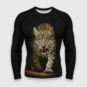 Мужской рашгард 3D с принтом Leopard в городе Новоалтайск,  |  | дикая кошка | зверь | клыки | кот | леопард | оскал | пантера | природа | хищник | ягуар