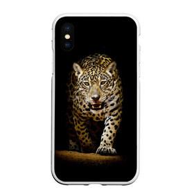 Чехол для iPhone XS Max матовый с принтом Leopard в городе Новоалтайск, Силикон | Область печати: задняя сторона чехла, без боковых панелей | дикая кошка | зверь | клыки | кот | леопард | оскал | пантера | природа | хищник | ягуар