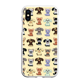 Чехол для iPhone XS Max матовый с принтом Милые пушистики в городе Новоалтайск, Силикон | Область печати: задняя сторона чехла, без боковых панелей | год собаки | новый год | пес | собака | щенок