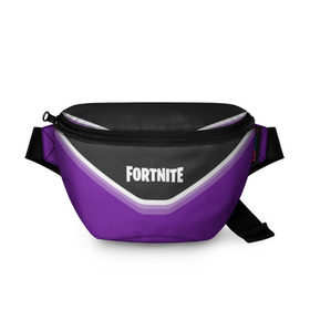 Поясная сумка 3D с принтом FORTNITE в городе Новоалтайск, 100% полиэстер | плотная ткань, ремень с регулируемой длиной, внутри несколько карманов для мелочей, основное отделение и карман с обратной стороны сумки застегиваются на молнию | battle | battle royal | fortnite | royal | боевик | игры | логотип | фиолетовый