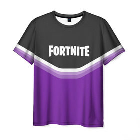 Мужская футболка 3D с принтом FORTNITE в городе Новоалтайск, 100% полиэфир | прямой крой, круглый вырез горловины, длина до линии бедер | battle | battle royal | fortnite | royal | боевик | игры | логотип | фиолетовый