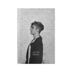 Обложка для паспорта матовая кожа с принтом Justin в городе Новоалтайск, натуральная матовая кожа | размер 19,3 х 13,7 см; прозрачные пластиковые крепления | bieber | justin bieber | бибер | джастин бибер