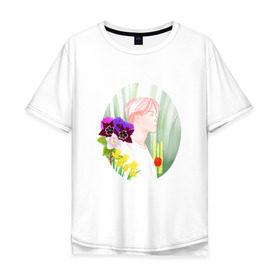 Мужская футболка хлопок Oversize с принтом BTS_Jimin в городе Новоалтайск, 100% хлопок | свободный крой, круглый ворот, “спинка” длиннее передней части | bangtan boys | bts | bts army | бантаны бтс