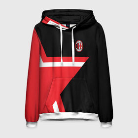 Мужская толстовка 3D с принтом AC MILAN STAR в городе Новоалтайск, 100% полиэстер | двухслойный капюшон со шнурком для регулировки, мягкие манжеты на рукавах и по низу толстовки, спереди карман-кенгуру с мягким внутренним слоем. | fc | milan | милан | спорт | спортивные | фк | футбол | футбольный клуб