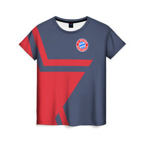 Женская футболка 3D с принтом FC Bayern 2018 STAR в городе Новоалтайск, 100% полиэфир ( синтетическое хлопкоподобное полотно) | прямой крой, круглый вырез горловины, длина до линии бедер | bayern | fc | бавария | спорт | спортивные | фк | футбол | футбольный клуб