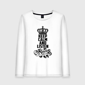 Женский лонгслив хлопок с принтом Keep calm and listen Rasmus в городе Новоалтайск, 100% хлопок |  | rasmus | the rasmus | аки хакала | альтернативный | готик | группа | дарк | зе | знак | лаури юлёнен | надпись | паули рантасалми | поп | разсмус | расмус | рок | софт | финская