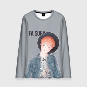Мужской лонгслив 3D с принтом fa suga bts в городе Новоалтайск, 100% полиэстер | длинные рукава, круглый вырез горловины, полуприлегающий силуэт | bangtan boys | bts | bts army | бантаны бтс