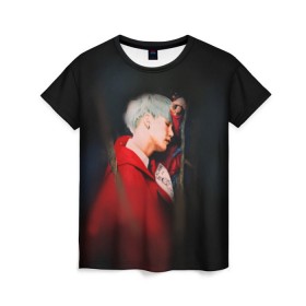 Женская футболка 3D с принтом Suga_BTS в городе Новоалтайск, 100% полиэфир ( синтетическое хлопкоподобное полотно) | прямой крой, круглый вырез горловины, длина до линии бедер | bangtan boys | bts | bts army | бантаны бтс