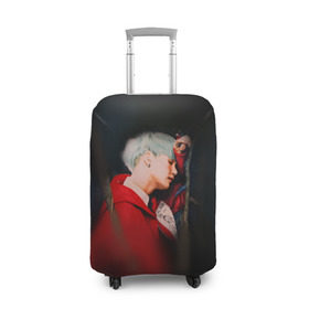 Чехол для чемодана 3D с принтом Suga_BTS в городе Новоалтайск, 86% полиэфир, 14% спандекс | двустороннее нанесение принта, прорези для ручек и колес | bangtan boys | bts | bts army | бантаны бтс