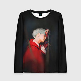 Женский лонгслив 3D с принтом Suga_BTS в городе Новоалтайск, 100% полиэстер | длинные рукава, круглый вырез горловины, полуприлегающий силуэт | bangtan boys | bts | bts army | бантаны бтс
