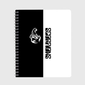 Тетрадь с принтом Scorpions в городе Новоалтайск, 100% бумага | 48 листов, плотность листов — 60 г/м2, плотность картонной обложки — 250 г/м2. Листы скреплены сбоку удобной пружинной спиралью. Уголки страниц и обложки скругленные. Цвет линий — светло-серый
 | scorpions | группа | скорпионс | хард | хардрок