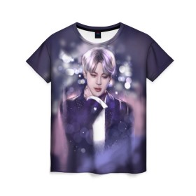 Женская футболка 3D с принтом BTS_Jimin _ в городе Новоалтайск, 100% полиэфир ( синтетическое хлопкоподобное полотно) | прямой крой, круглый вырез горловины, длина до линии бедер | bangtan boys | bts | бантаны бтс